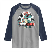 Mamasaurus Dinosaur Raglan Shirt Funny Grandma Saurus Family Matching - Wonder Print Shop