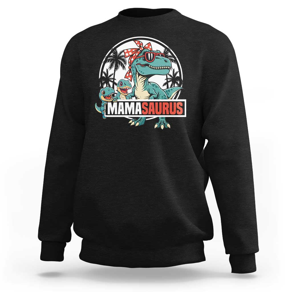 Mamasaurus Dinosaur Sweatshirt Funny Grandma Saurus Family Matching - Wonder Print Shop