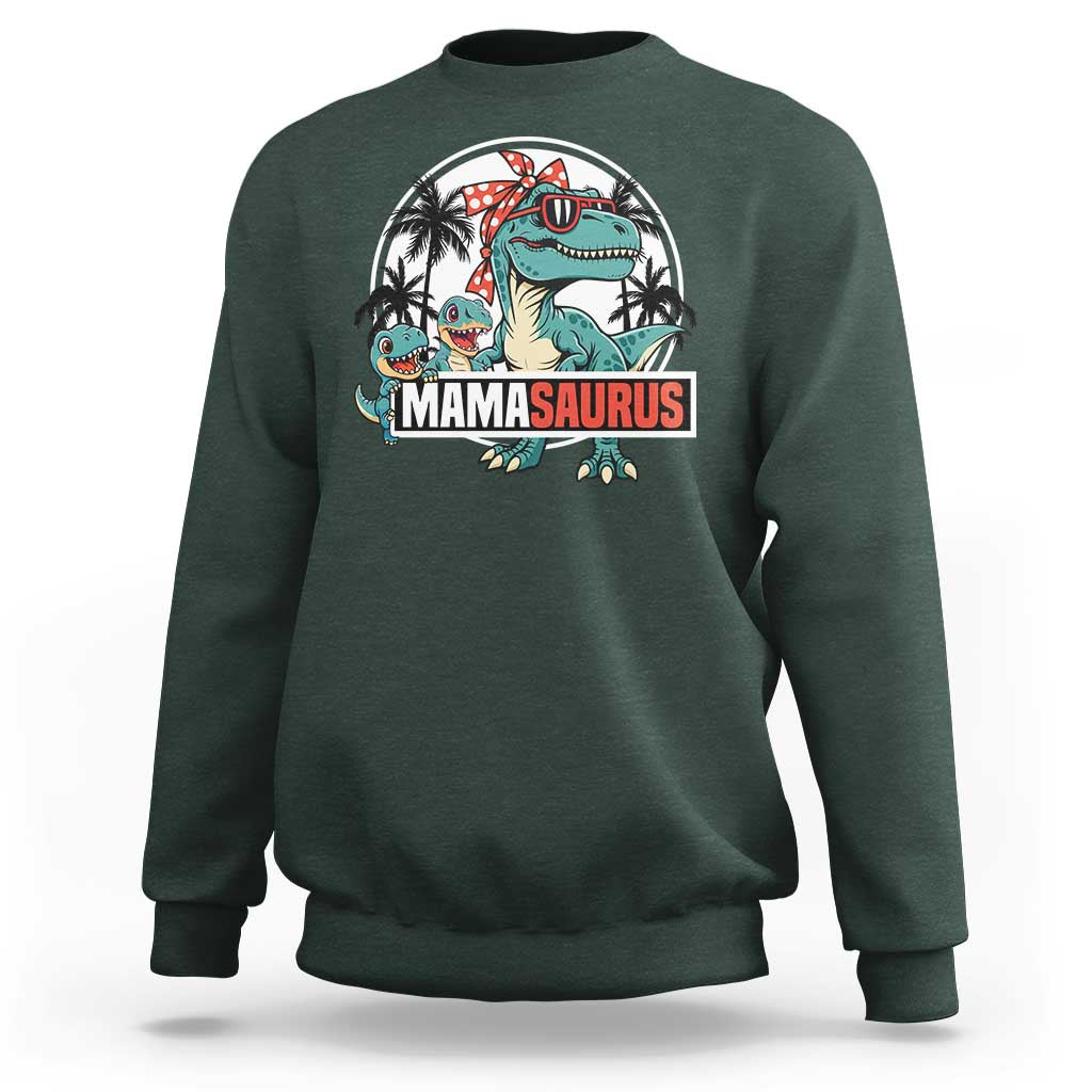 Mamasaurus Dinosaur Sweatshirt Funny Grandma Saurus Family Matching - Wonder Print Shop