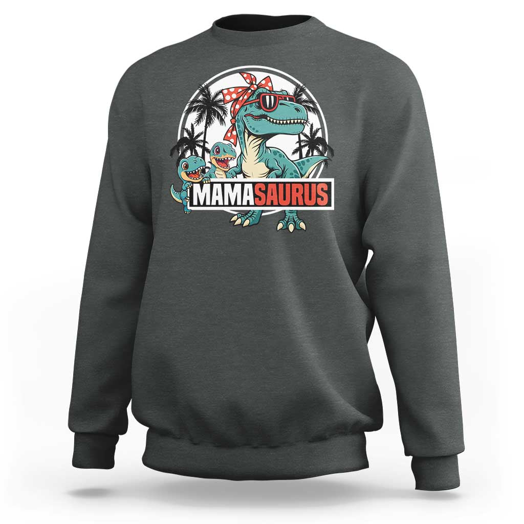 Mamasaurus Dinosaur Sweatshirt Funny Grandma Saurus Family Matching - Wonder Print Shop
