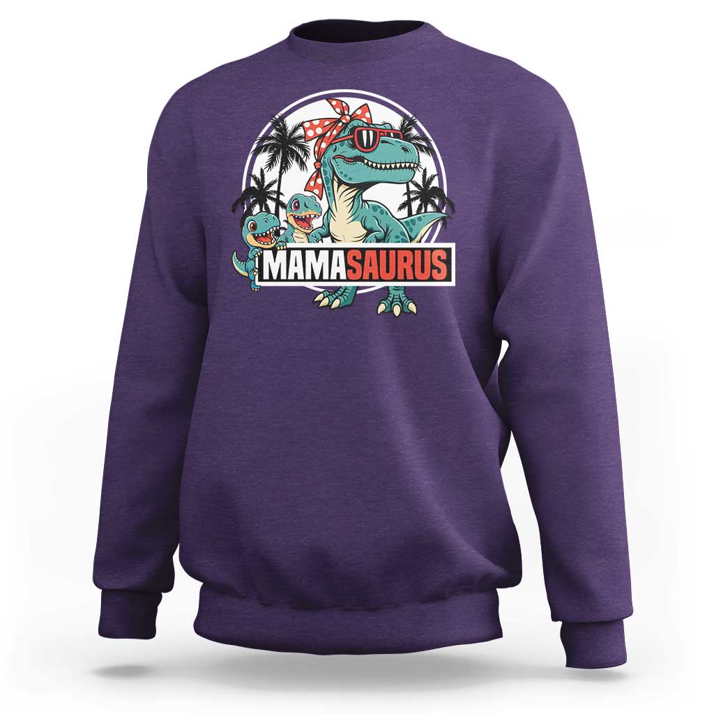 Mamasaurus Dinosaur Sweatshirt Funny Grandma Saurus Family Matching - Wonder Print Shop