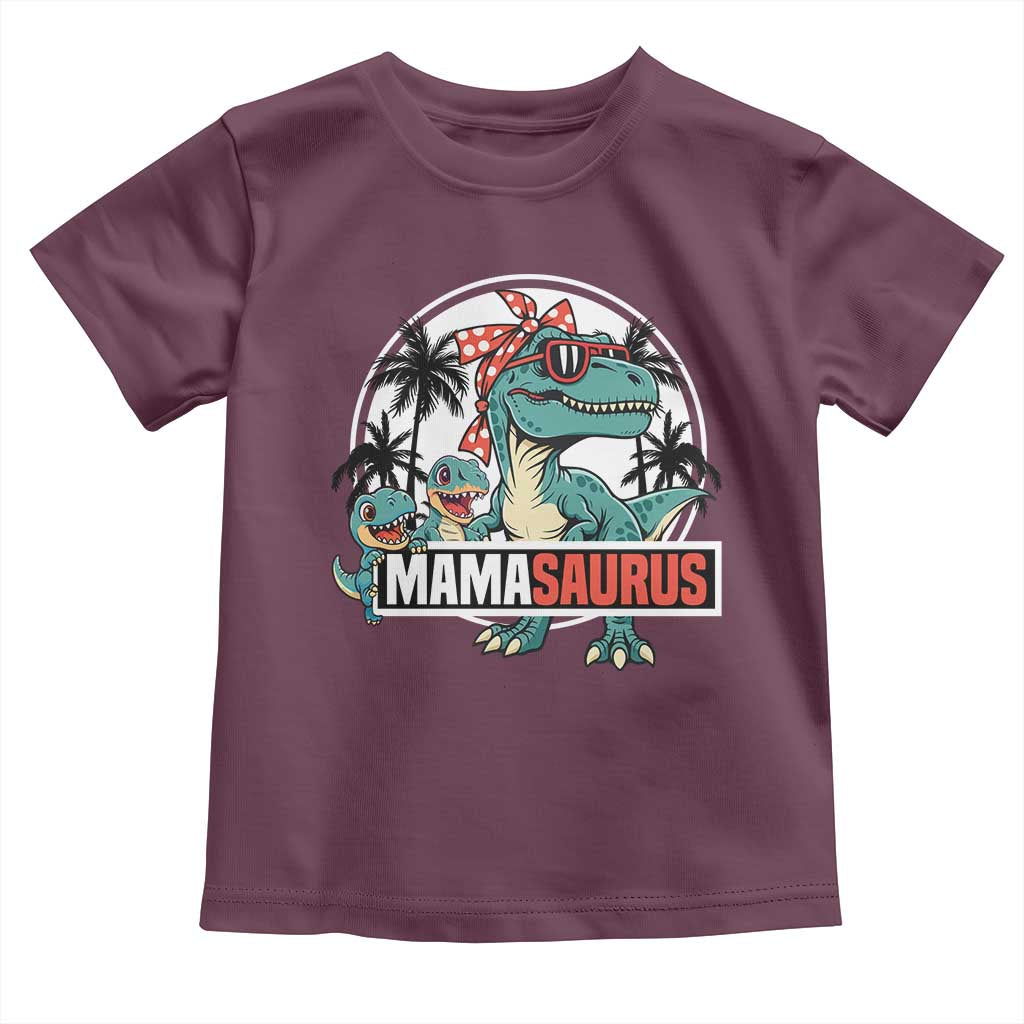 Mamasaurus Dinosaur Toddler T Shirt Funny Grandma Saurus Family Matching - Wonder Print Shop