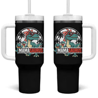 Mamasaurus Dinosaur Tumbler With Handle Funny Grandma Saurus Family Matching