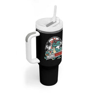 Mamasaurus Dinosaur Tumbler With Handle Funny Grandma Saurus Family Matching