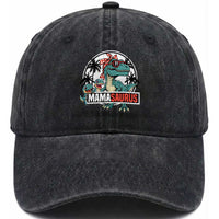 Mamasaurus Dinosaur Washed Cotton Baseball Cap Funny Grandma Saurus Family Matching
