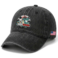 Mamasaurus Dinosaur Washed Cotton Baseball Cap Funny Grandma Saurus Family Matching