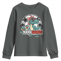 Mamasaurus Dinosaur Youth Sweatshirt Funny Grandma Saurus Family Matching - Wonder Print Shop