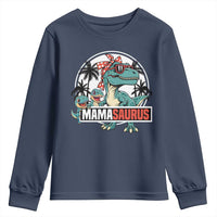 Mamasaurus Dinosaur Youth Sweatshirt Funny Grandma Saurus Family Matching - Wonder Print Shop