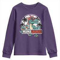 Mamasaurus Dinosaur Youth Sweatshirt Funny Grandma Saurus Family Matching - Wonder Print Shop