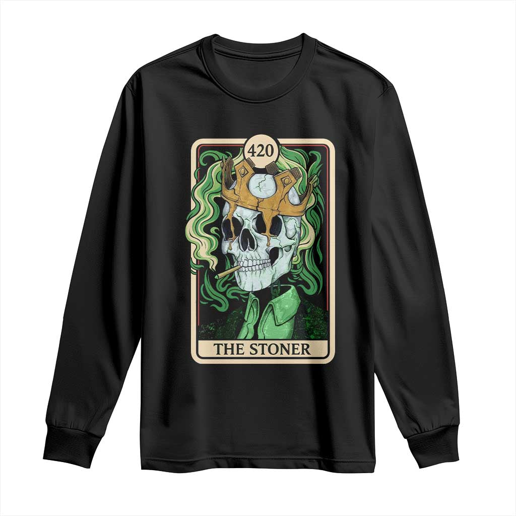 Skeleton Smokes Long Sleeve Shirt The Stoner Weed Lover Cannabis 420 - Wonder Print Shop