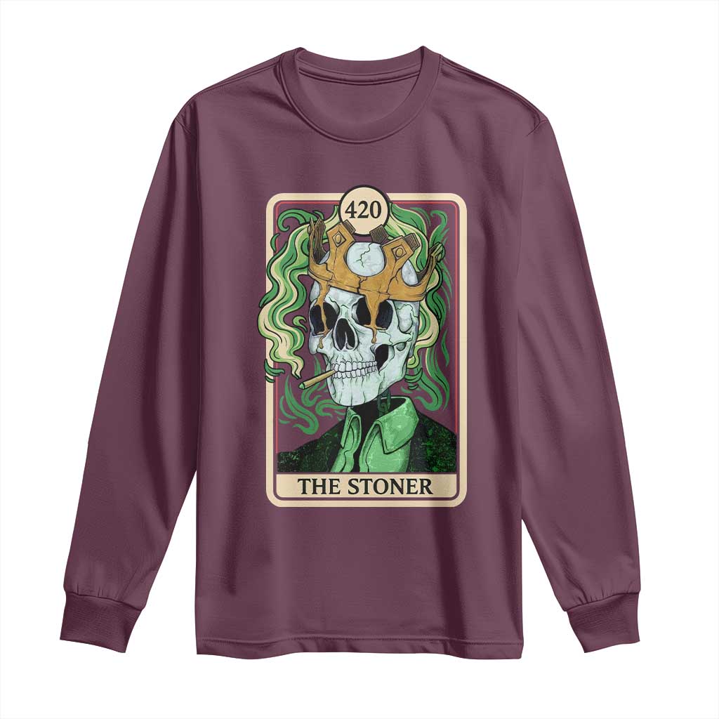 Skeleton Smokes Long Sleeve Shirt The Stoner Weed Lover Cannabis 420 - Wonder Print Shop