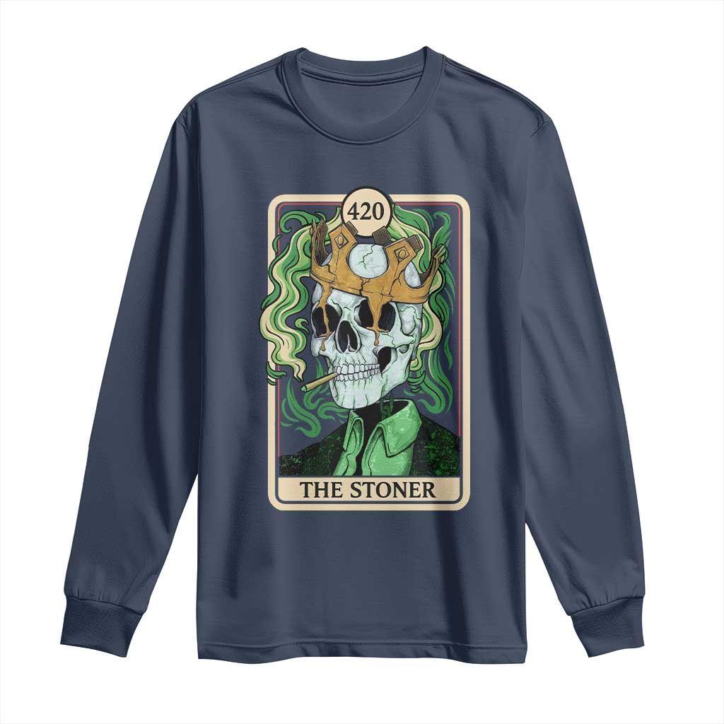 Skeleton Smokes Long Sleeve Shirt The Stoner Weed Lover Cannabis 420 - Wonder Print Shop