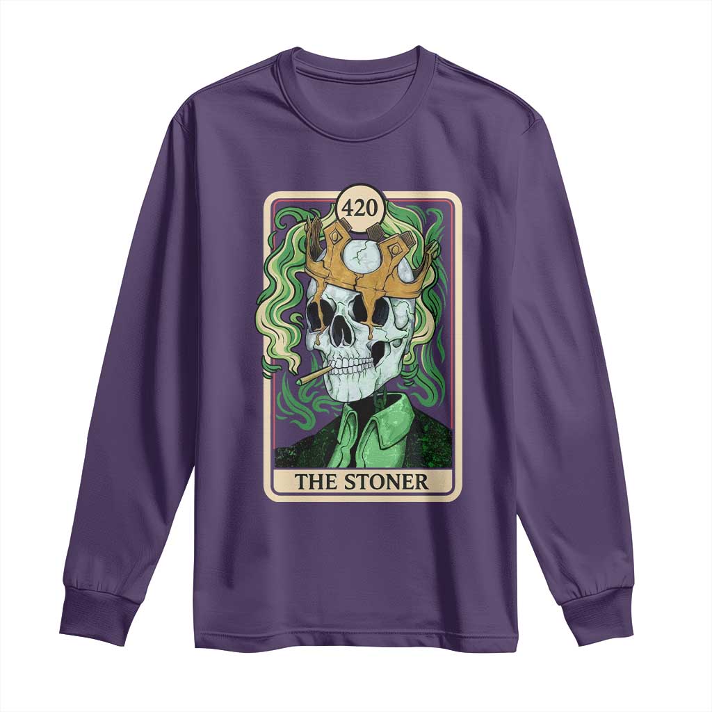 Skeleton Smokes Long Sleeve Shirt The Stoner Weed Lover Cannabis 420 - Wonder Print Shop