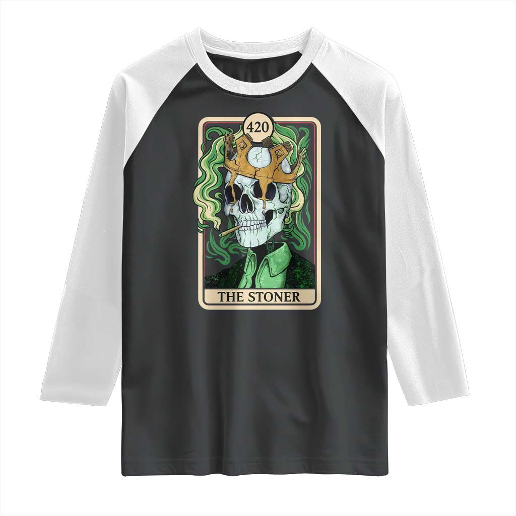 Skeleton Smokes Raglan Shirt The Stoner Weed Lover Cannabis 420 - Wonder Print Shop