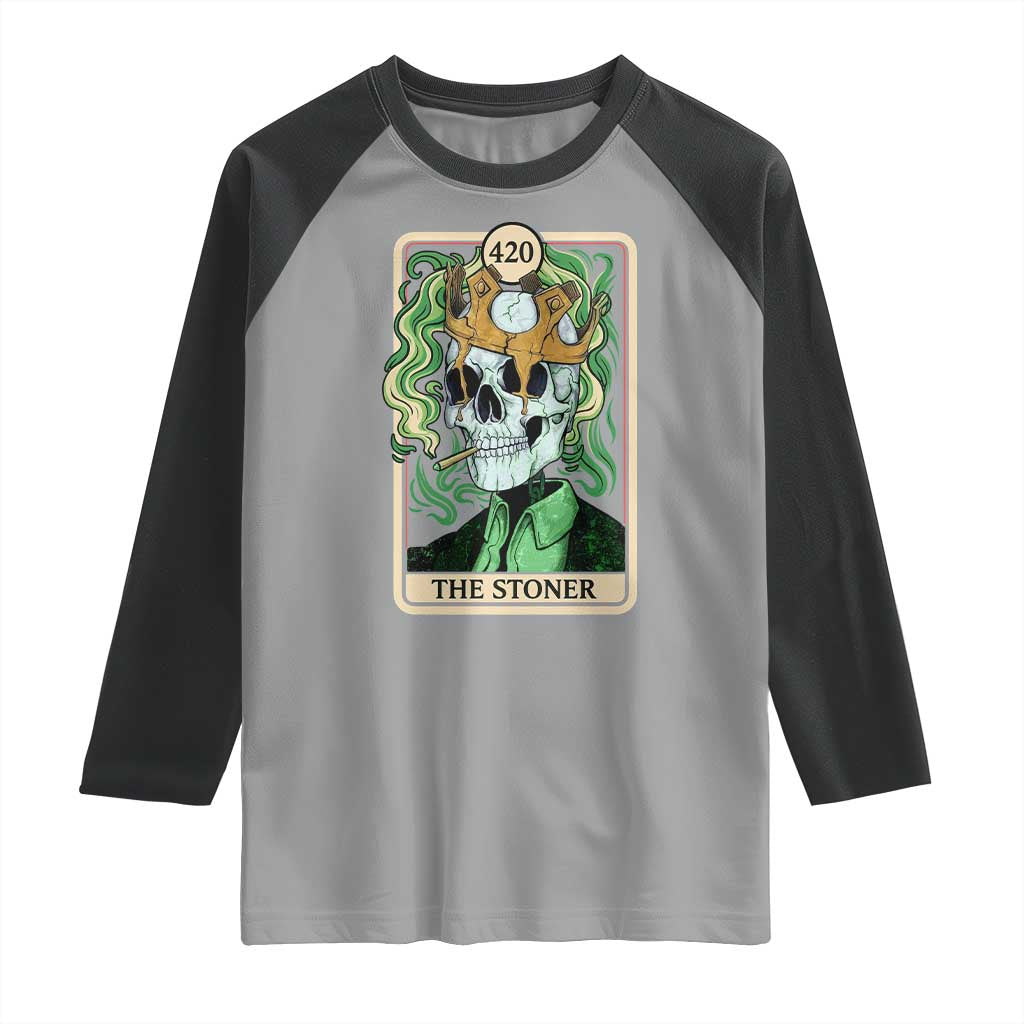 Skeleton Smokes Raglan Shirt The Stoner Weed Lover Cannabis 420 - Wonder Print Shop