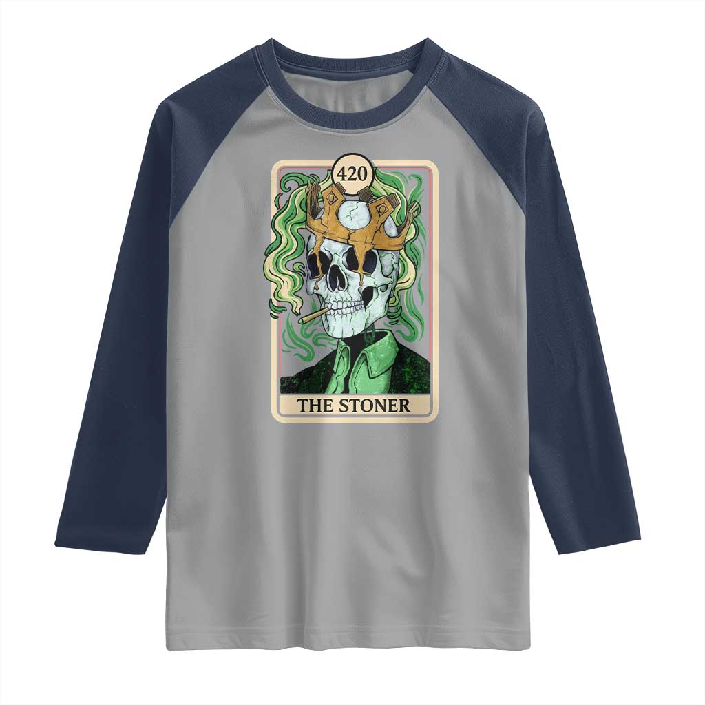 Skeleton Smokes Raglan Shirt The Stoner Weed Lover Cannabis 420 - Wonder Print Shop