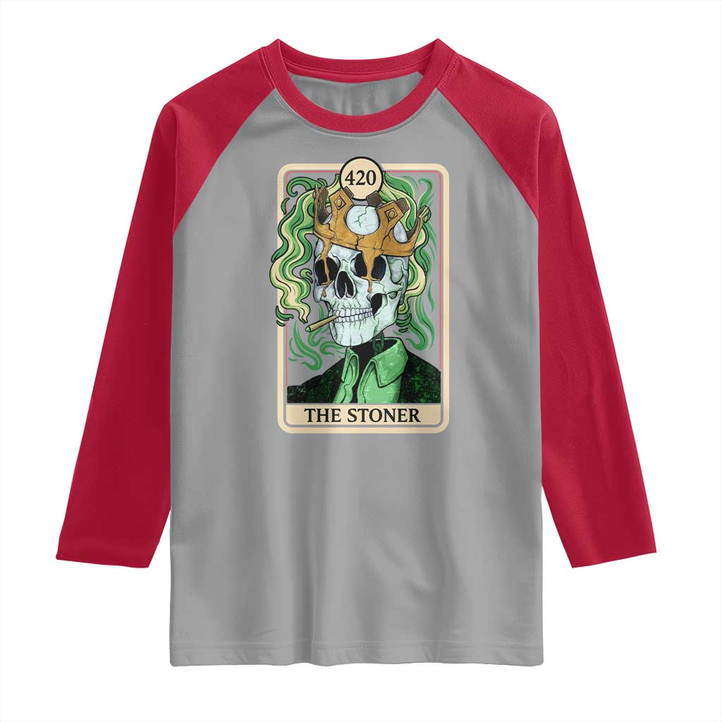 Skeleton Smokes Raglan Shirt The Stoner Weed Lover Cannabis 420 - Wonder Print Shop