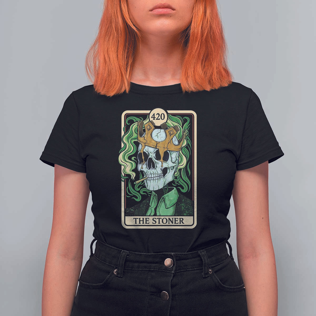 Skeleton Smokes T Shirt For Women The Stoner Weed Lover Cannabis 420 - Wonder Print Shop