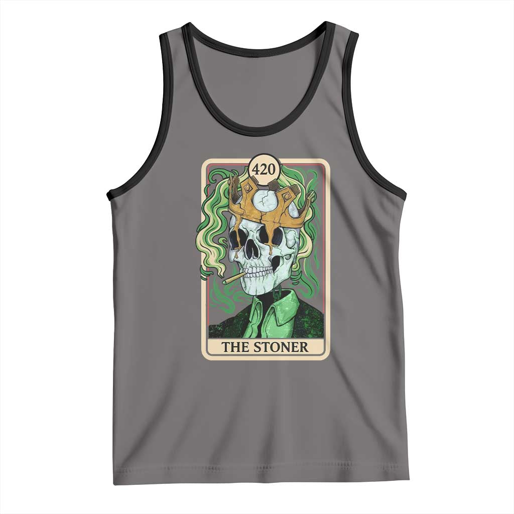 Skeleton Smokes Tank Top The Stoner Weed Lover Cannabis 420 - Wonder Print Shop