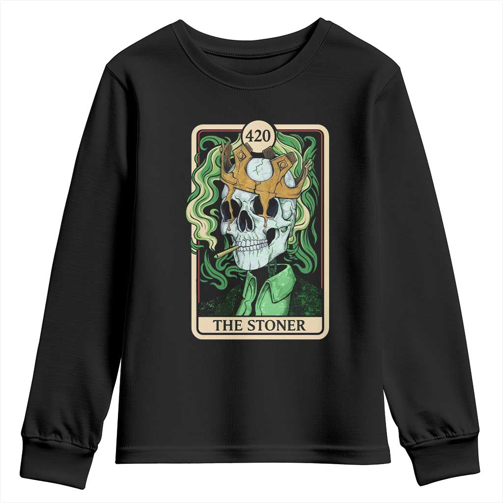 Skeleton Smokes Youth Sweatshirt The Stoner Weed Lover Cannabis 420 - Wonder Print Shop