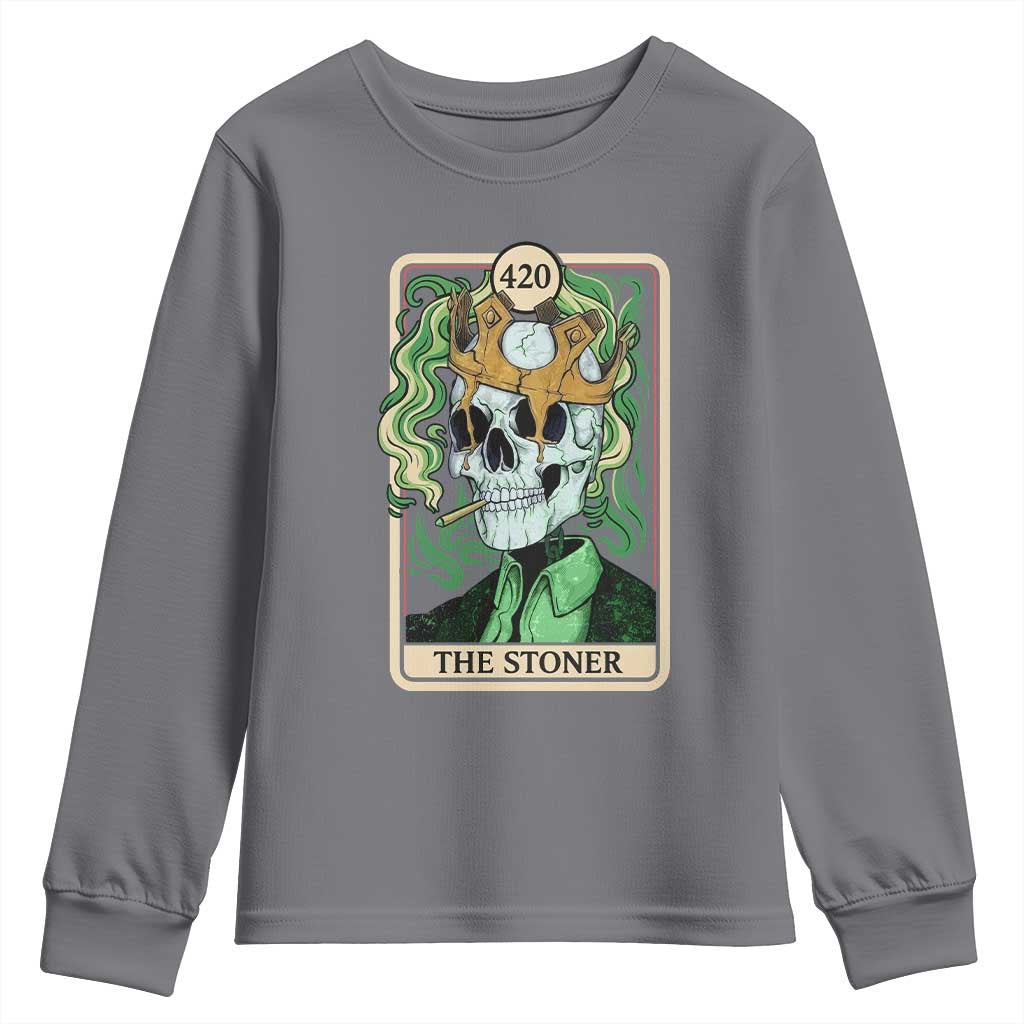 Skeleton Smokes Youth Sweatshirt The Stoner Weed Lover Cannabis 420 - Wonder Print Shop