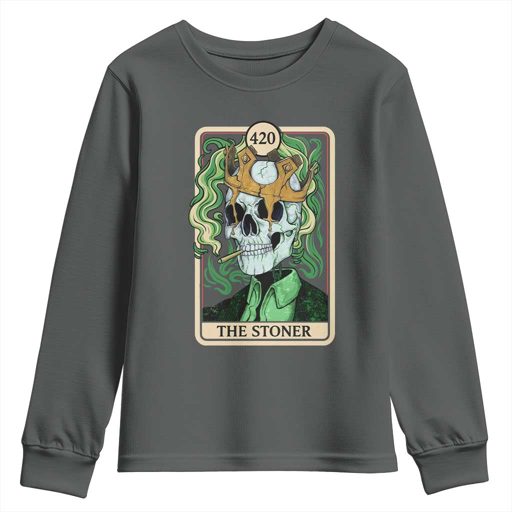 Skeleton Smokes Youth Sweatshirt The Stoner Weed Lover Cannabis 420 - Wonder Print Shop