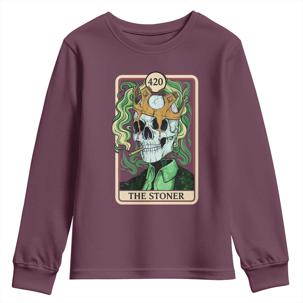 Skeleton Smokes Youth Sweatshirt The Stoner Weed Lover Cannabis 420 - Wonder Print Shop