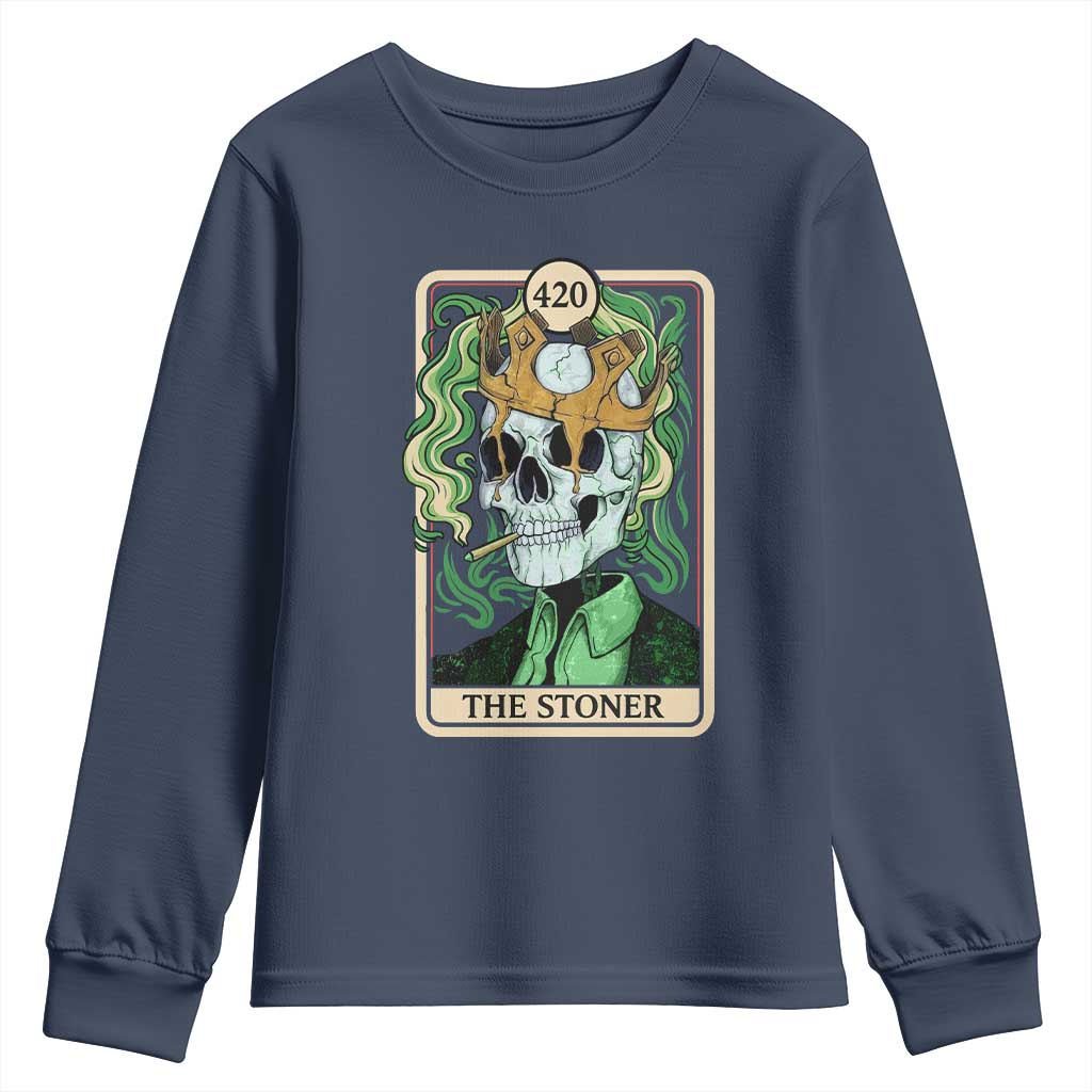 Skeleton Smokes Youth Sweatshirt The Stoner Weed Lover Cannabis 420 - Wonder Print Shop