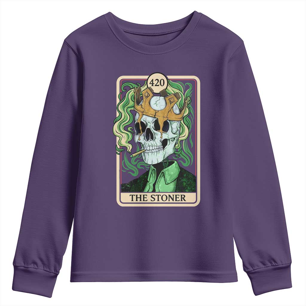 Skeleton Smokes Youth Sweatshirt The Stoner Weed Lover Cannabis 420 - Wonder Print Shop