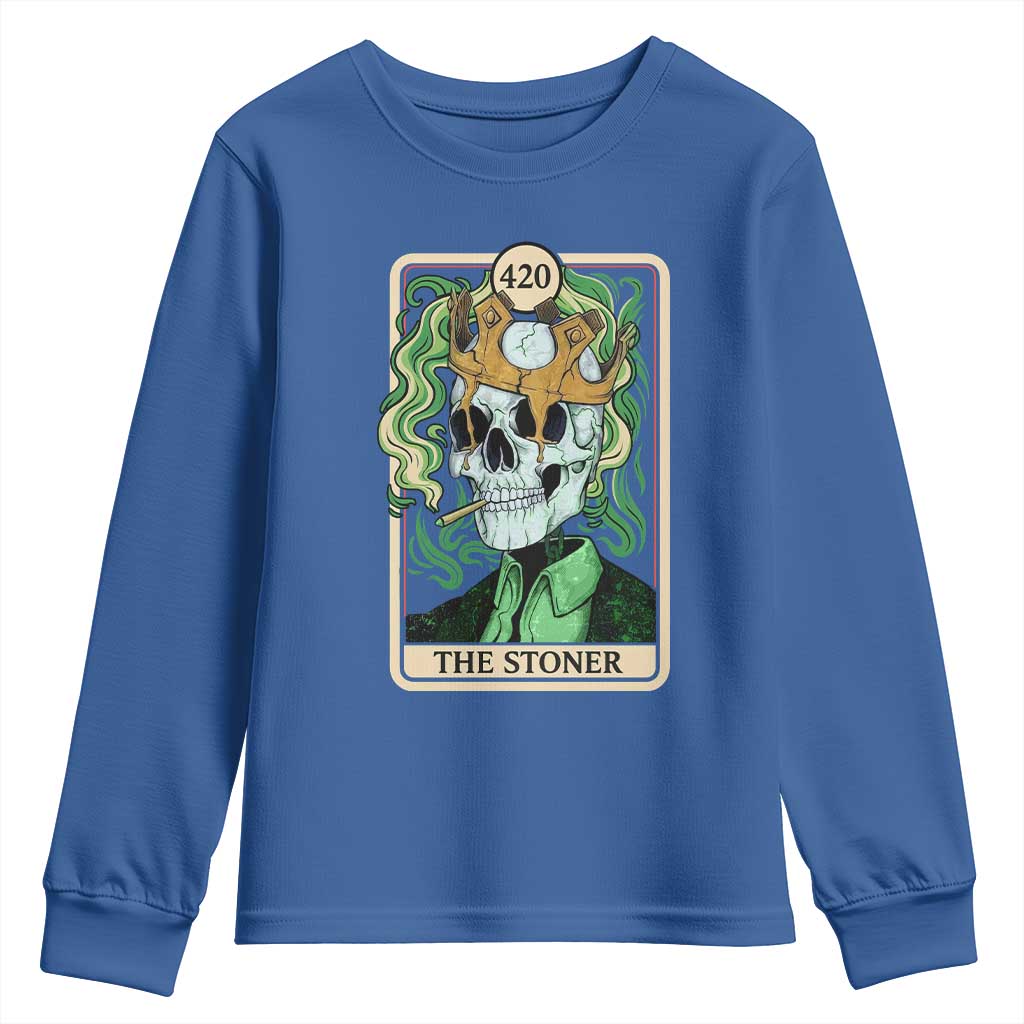 Skeleton Smokes Youth Sweatshirt The Stoner Weed Lover Cannabis 420 - Wonder Print Shop