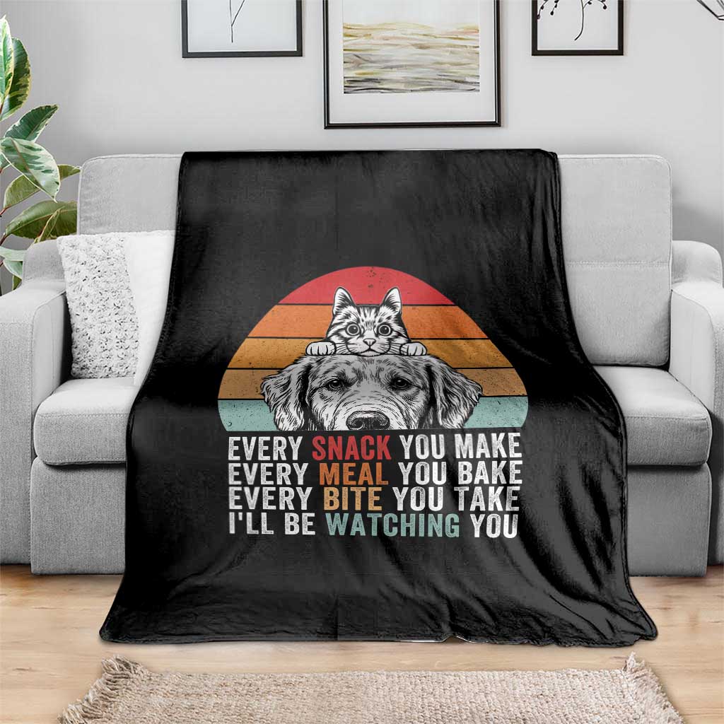 Every Snack You Make Throw Blanket Funny Dog Cat Lovers - Wonder Print Shop