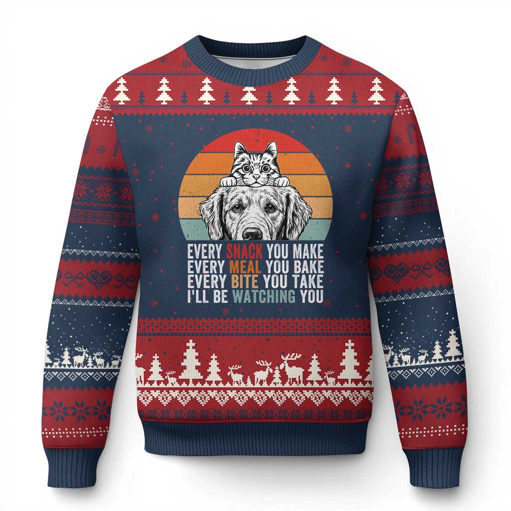 Every Snack You Make Ugly Christmas Sweater Funny Dog Cat Lovers - Wonder Print Shop