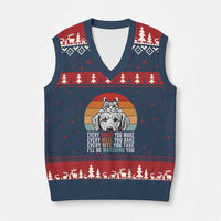 Every Snack You Make V-Neck Knit Sweater Vest Funny Dog Cat Lovers - Wonder Print Shop