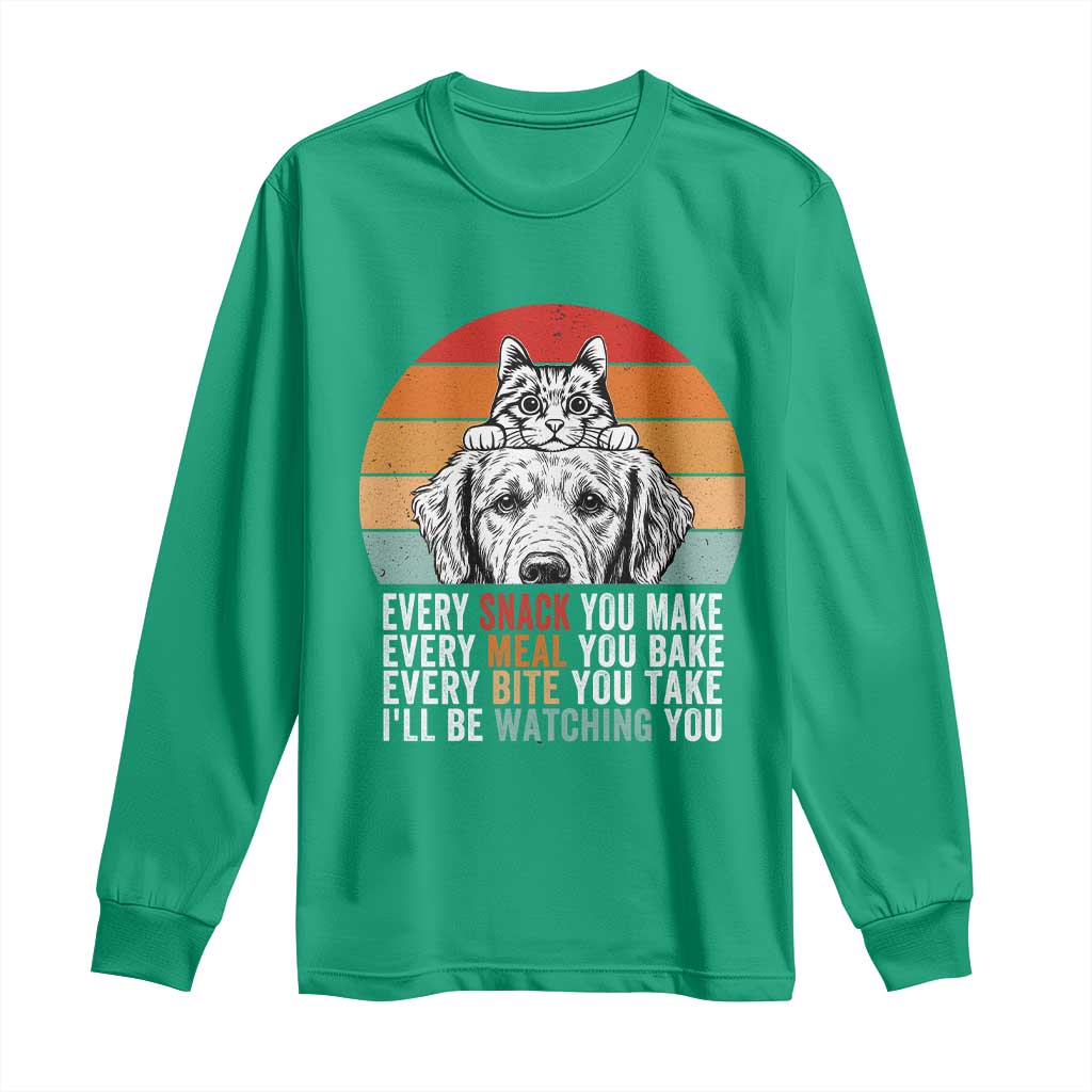 Every Snack You Make Long Sleeve Shirt Funny Dog Cat Lovers - Wonder Print Shop