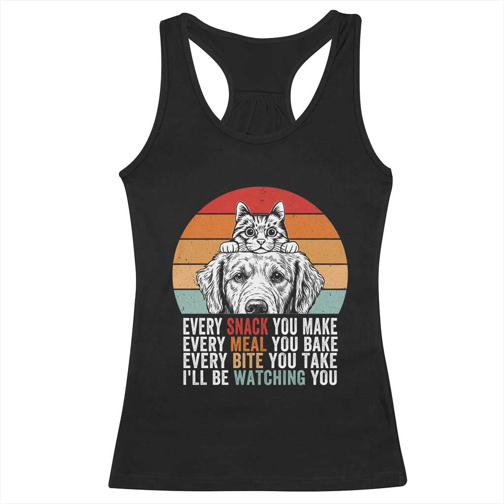 Every Snack You Make Racerback Tank Top Funny Dog Cat Lovers - Wonder Print Shop