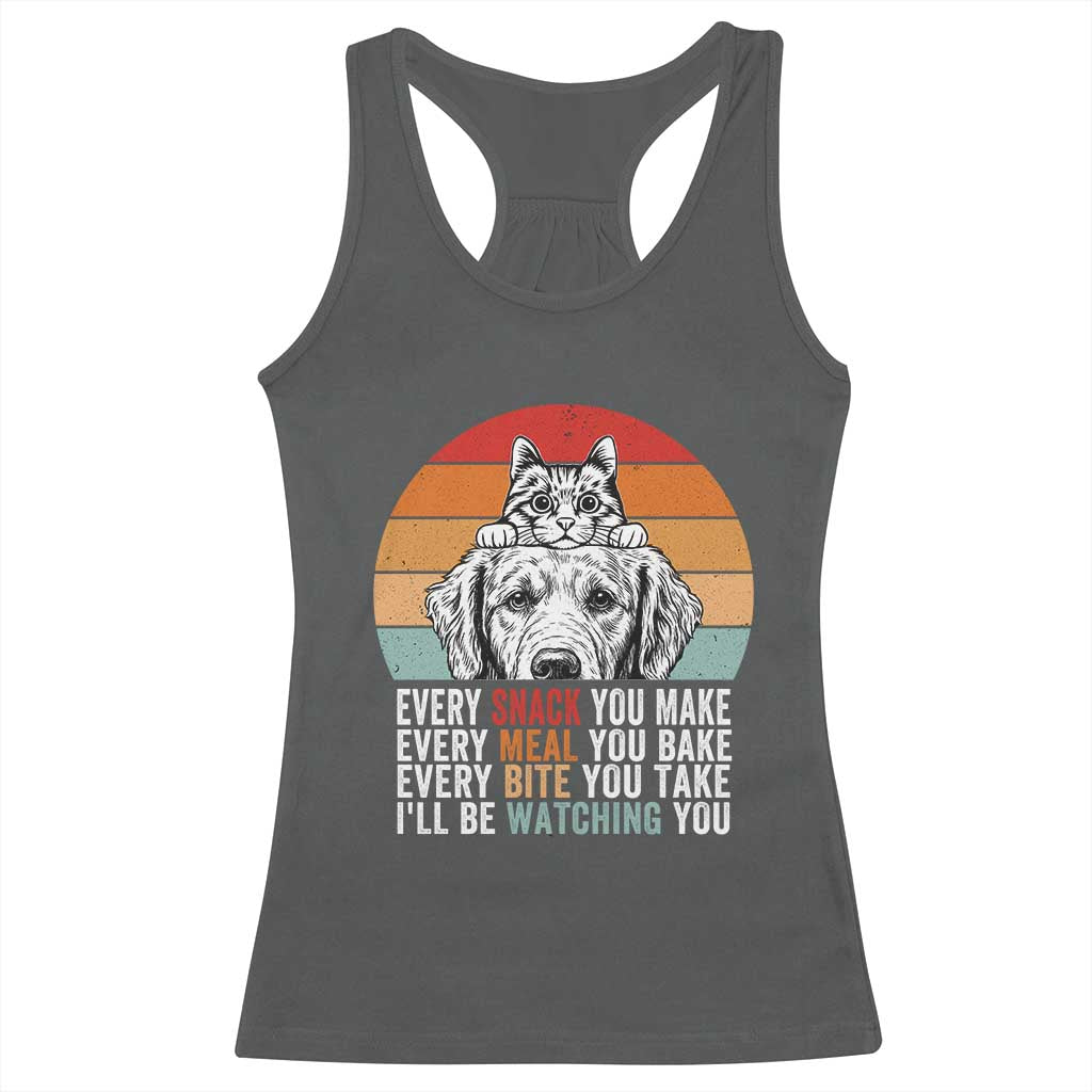 Every Snack You Make Racerback Tank Top Funny Dog Cat Lovers - Wonder Print Shop