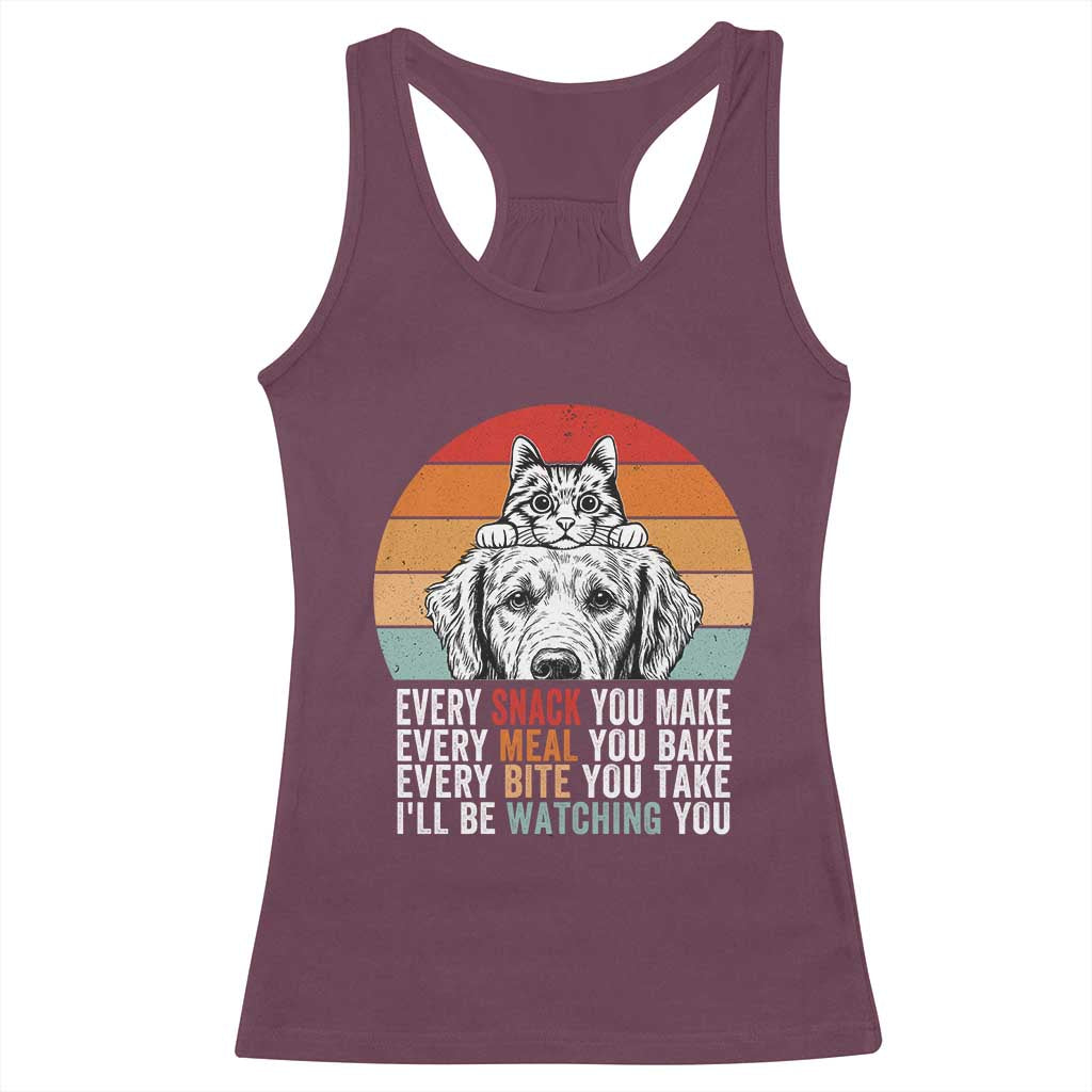 Every Snack You Make Racerback Tank Top Funny Dog Cat Lovers - Wonder Print Shop