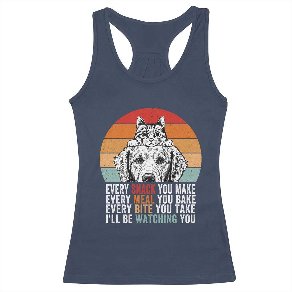 Every Snack You Make Racerback Tank Top Funny Dog Cat Lovers - Wonder Print Shop