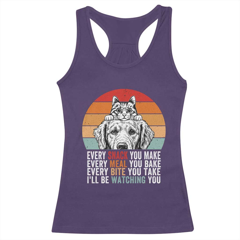 Every Snack You Make Racerback Tank Top Funny Dog Cat Lovers - Wonder Print Shop