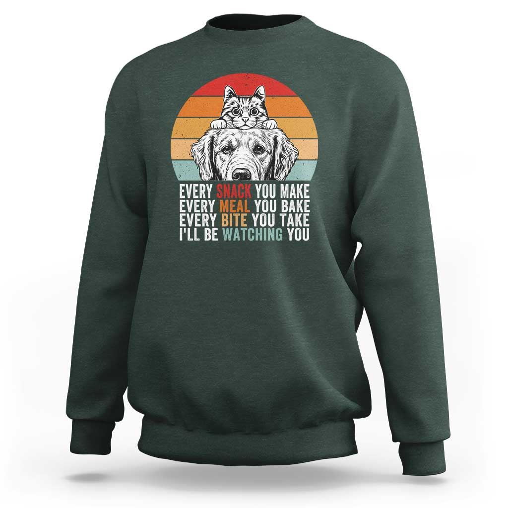 Every Snack You Make Sweatshirt Funny Dog Cat Lovers - Wonder Print Shop