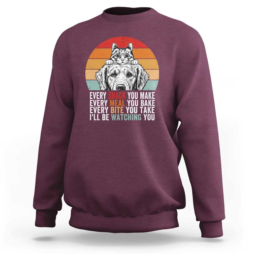 Every Snack You Make Sweatshirt Funny Dog Cat Lovers - Wonder Print Shop