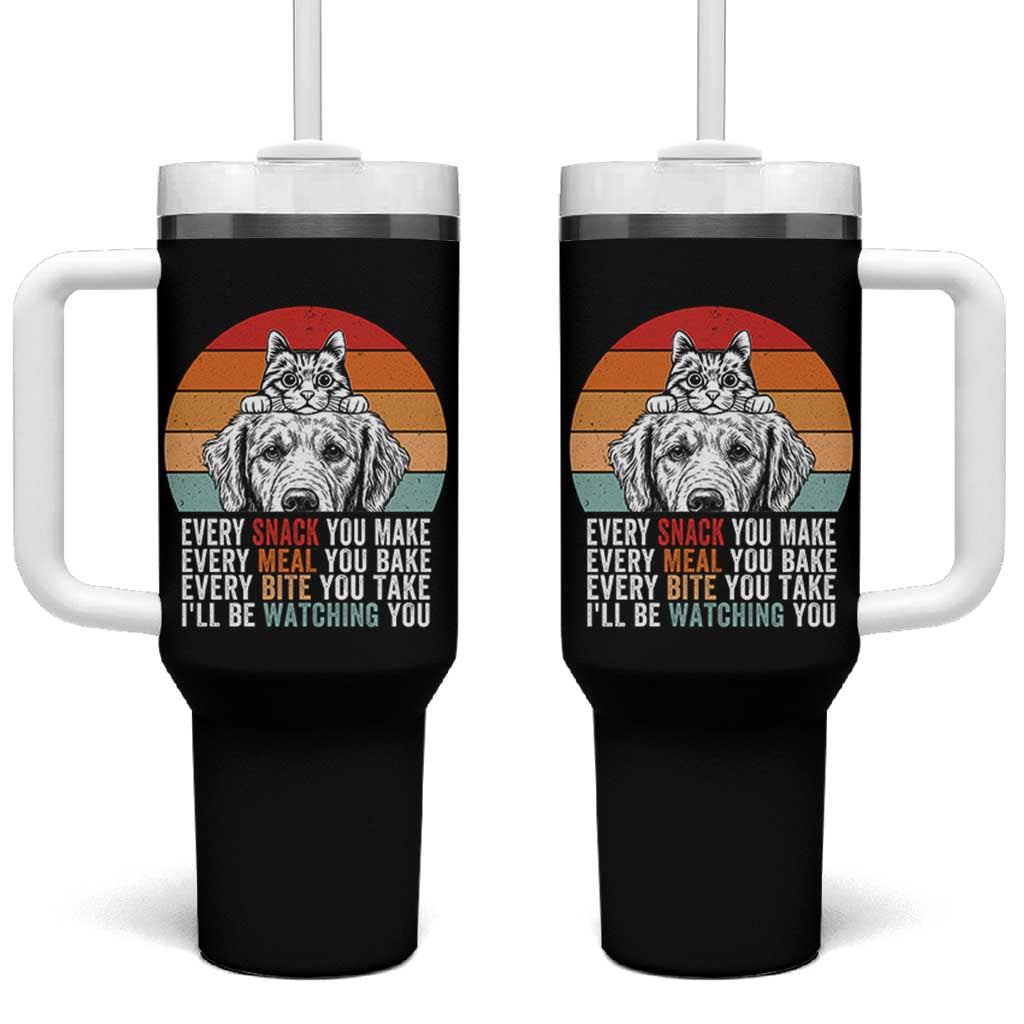 Every Snack You Make Tumbler With Handle Funny Dog Cat Lovers - Wonder Print Shop