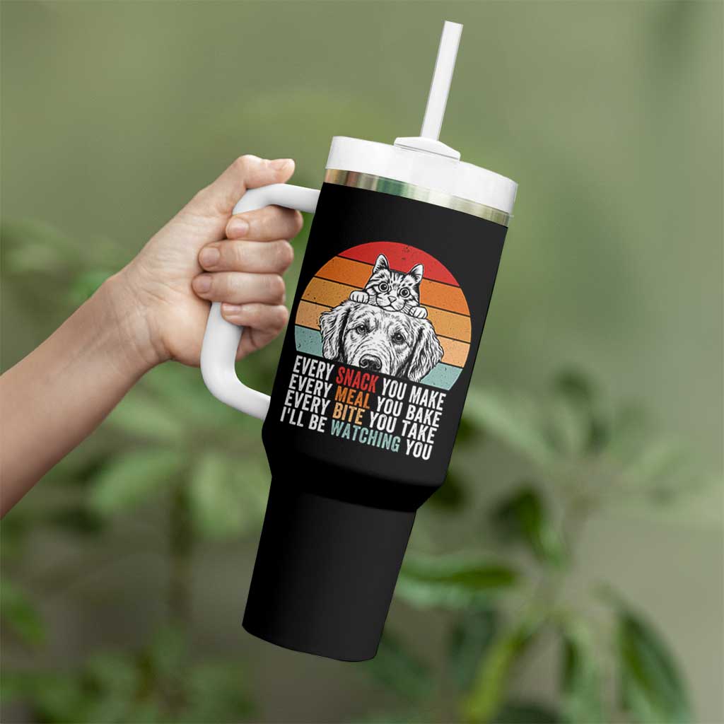Every Snack You Make Tumbler With Handle Funny Dog Cat Lovers - Wonder Print Shop