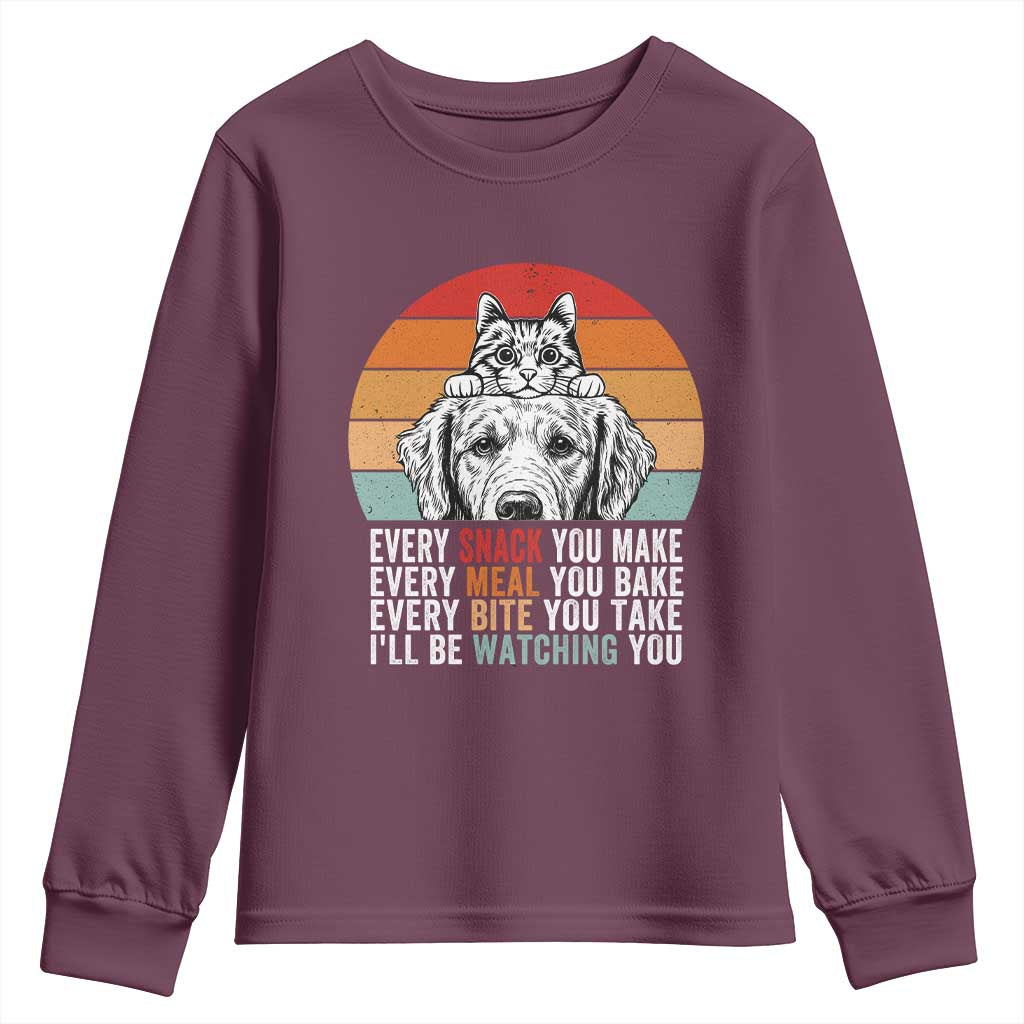 Every Snack You Make Youth Sweatshirt Funny Dog Cat Lovers - Wonder Print Shop