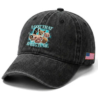 I Got That Dawg In Me Washed Cotton Baseball Cap Funny Chihuahua Dog Meme