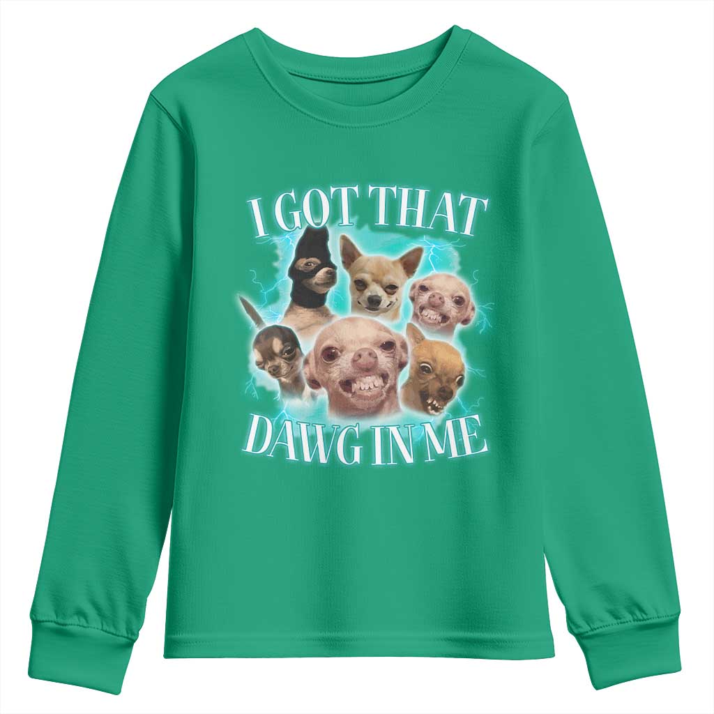 I Got That Dawg In Me Youth Sweatshirt Funny Chihuahua Dog Meme - Wonder Print Shop