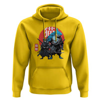Samurai Cat Shark Hoodie Retro Japanese Animal Warrior Art - Wonder Print Shop
