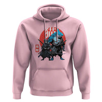 Samurai Cat Shark Hoodie Retro Japanese Animal Warrior Art - Wonder Print Shop