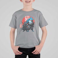 Samurai Cat Shark T Shirt For Kid Retro Japanese Animal Warrior Art - Wonder Print Shop