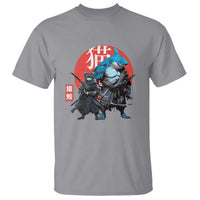 Samurai Cat Shark T Shirt Retro Japanese Animal Warrior Art - Wonder Print Shop